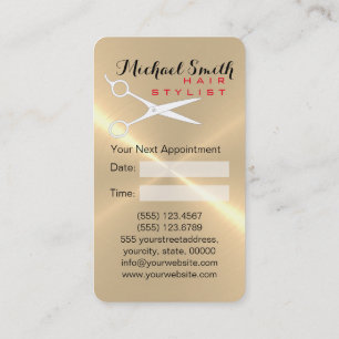 Hair Stylist Appointment Stainless Steel Metal #3 Card