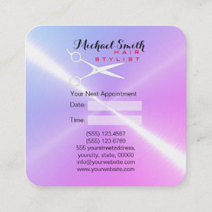 Hair Stylist Appointment Stainless Steel Metal Card