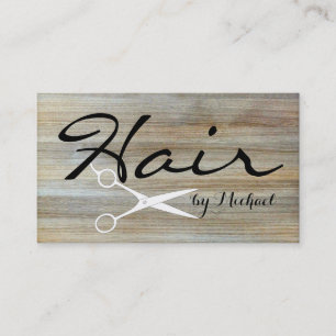 Hair Stylist Appointment Wood Grain Background #3 Card