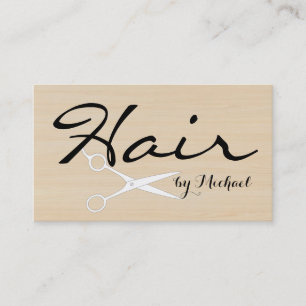 Hair Stylist Appointment Wood Grain Background #4 Card