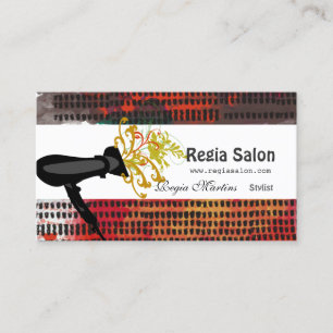 Hair Stylist  Artistic Pattern Salon Brushstrokes Appointment Card