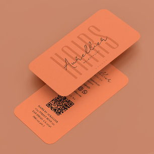 Hair Stylist Barber Beauty Salon Coral Modern Business Card