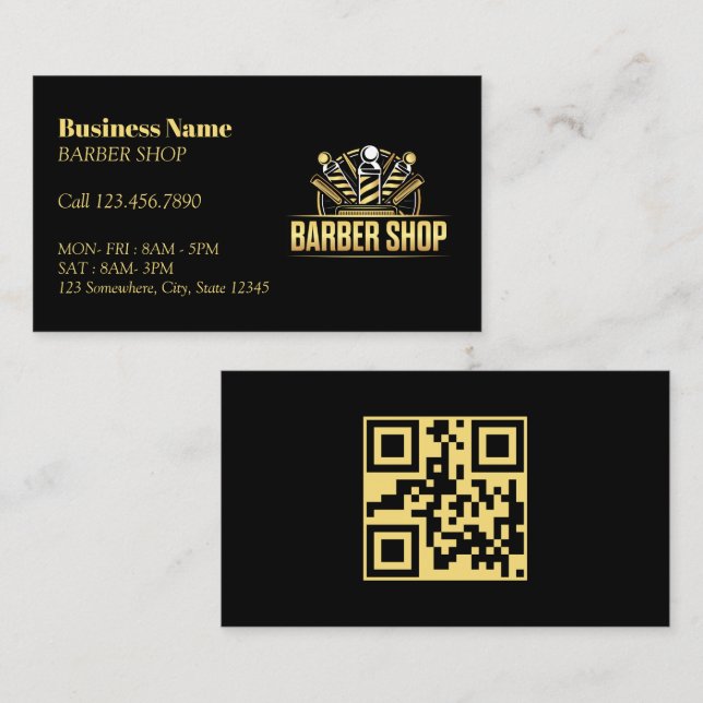  Hair Stylist Barber Pole Professional Barber Shop Business Card (Front/Back)