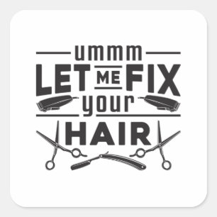 Hair Stylist Barber Scissors Hairdresser Gift Idea Square Sticker