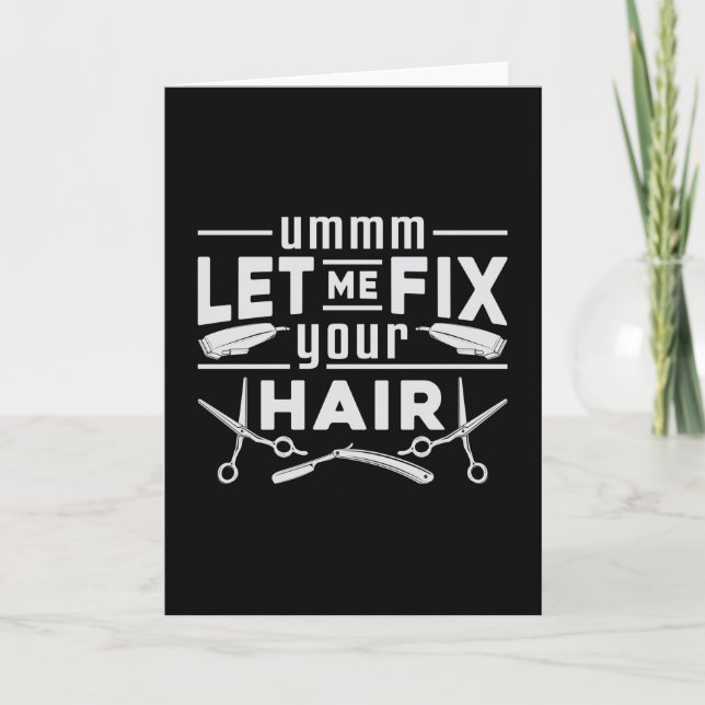 Hair Stylist Barber Scissors Hairdresser Hair Gift Card (Front)