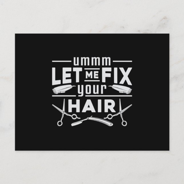 Hair Stylist Barber Scissors Hairdresser Hair Gift Postcard (Front)