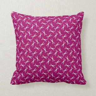 Hair Stylist Barber Shop Scissor Pattern Magenta Cushion