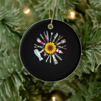 Hair Stylist Barber Tools Floral