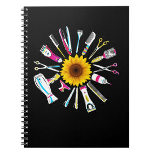 Hair Stylist Barber Tools Floral Notebook