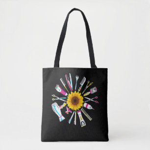 Hair Stylist Barber Tools Floral Tote Bag