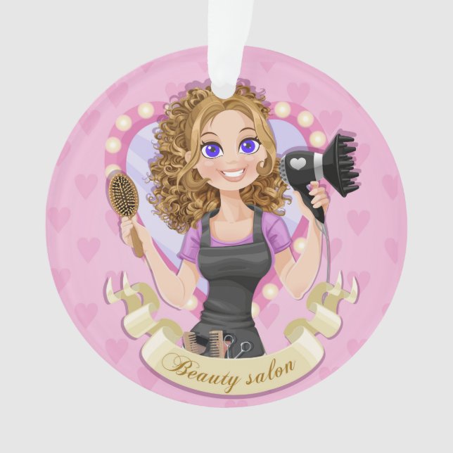 Hair Stylist - Beautician - Hair Salon Ornament (Front)