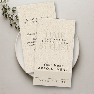 Hair Stylist Beauty Appointment Salon Beige Boho Card