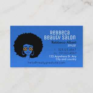 Hair Stylist Beauty Girl Salon Blue Business Card
