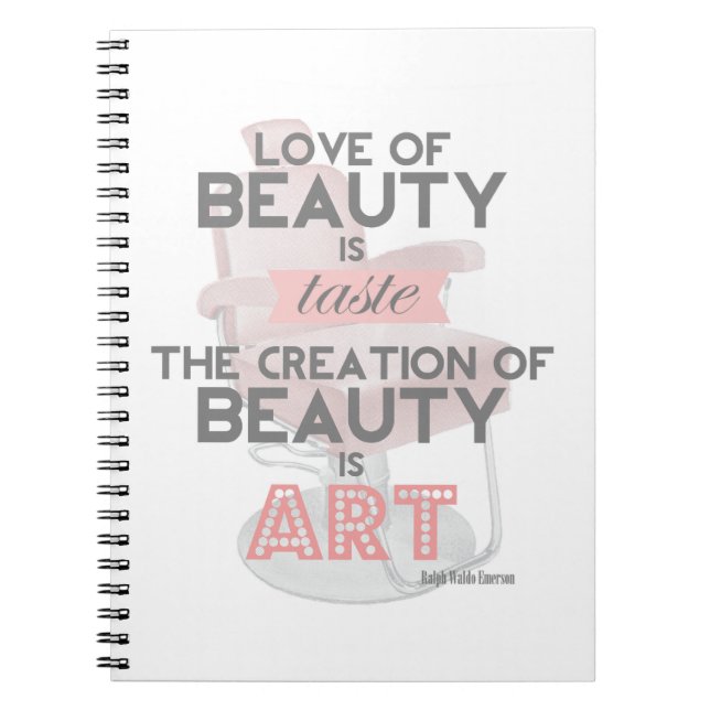 Hair Stylist Beauty is Art Quote Retro Notebook (Front)