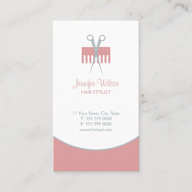 Hair Stylist Beauty Salon Business Cards (Front)