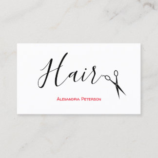 Hair Stylist - Black and Red Business Card