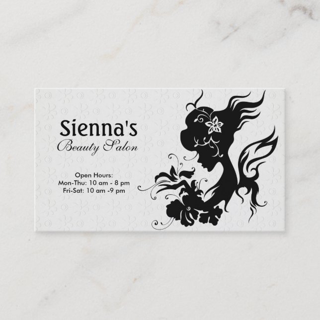 Hair Stylist (Black) Business Card (Front)
