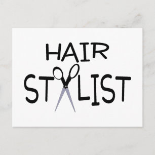 Hair Stylist Black With Scissors Postcard