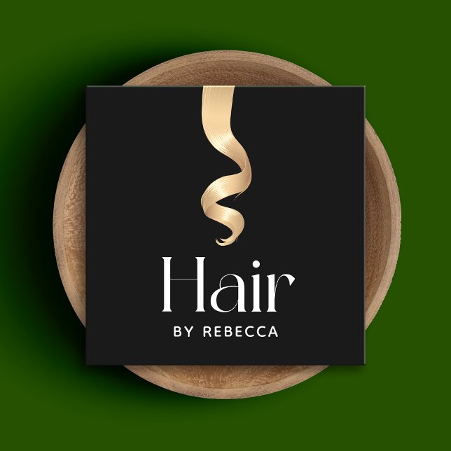 Hair Stylist Blonde Hair  Square Business Card (Creator Uploaded)