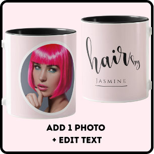 Hair Stylist Blush Pink Photo Elegant Coffee Mug
