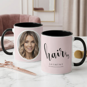 Hair Stylist Blush Pink Photo Elegant Coffee  Mug