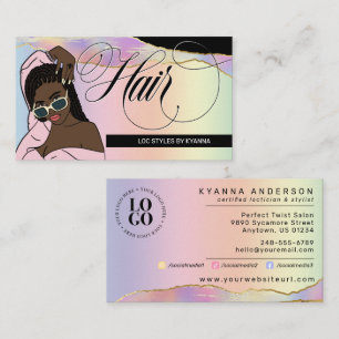 Hair Stylist, Braids, Locs - Add your Logo Business Card