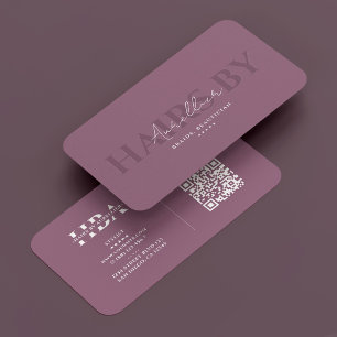 Hair Stylist Braids Salon Dusty Mauve Minimal Business Card