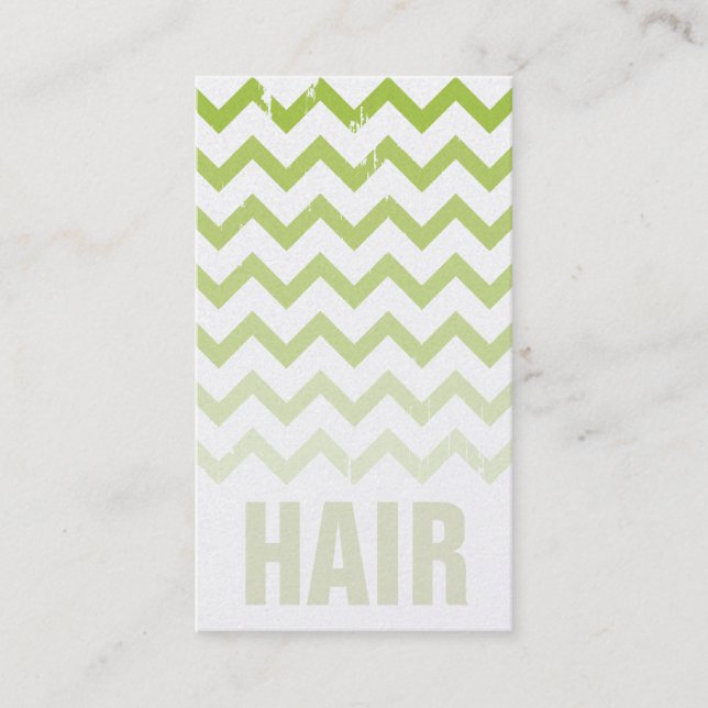 Hair Stylist Business Card - Cracked Green Ombre (Front)