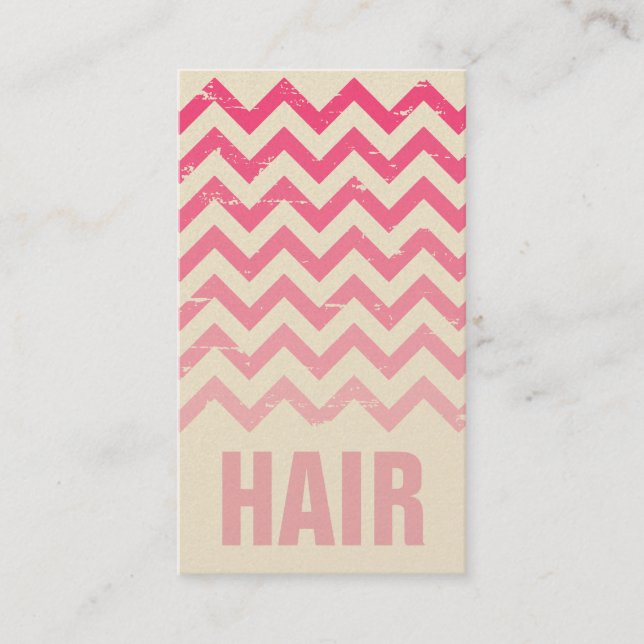 Hair Stylist Business Card - Cracked Pink Ombre (Front)