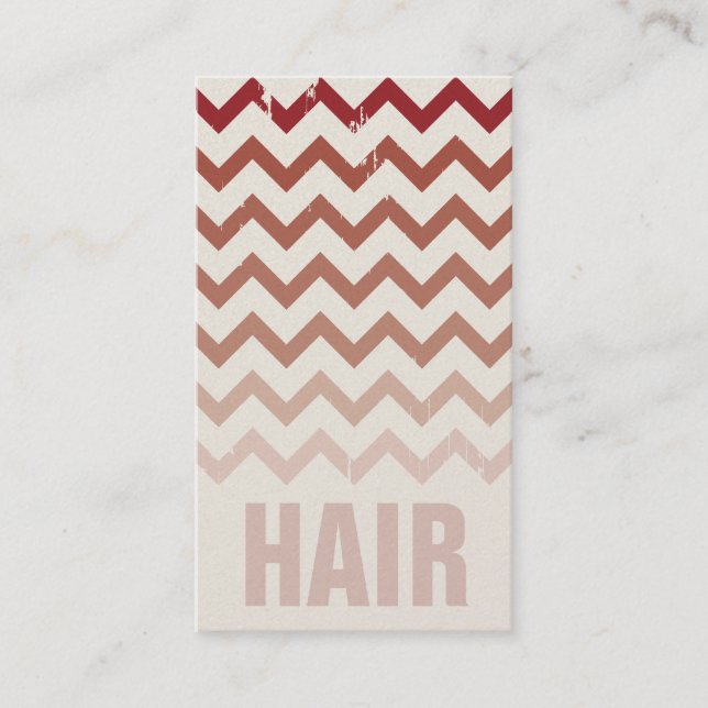Hair Stylist Business Card - Cracked Red Ombre (Front)