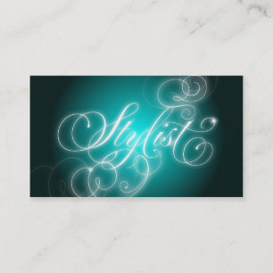 Hair Stylist Business Card Elegant Flourish Glow