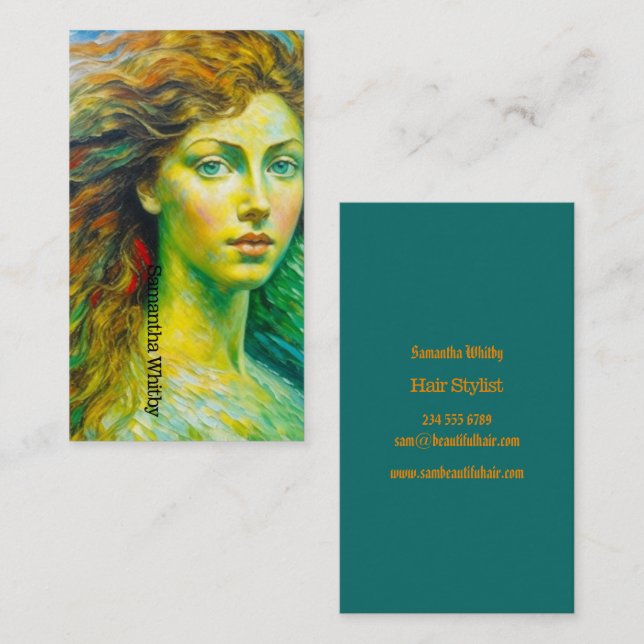Hair Stylist business card. Stunning image. Business Card (Front/Back)