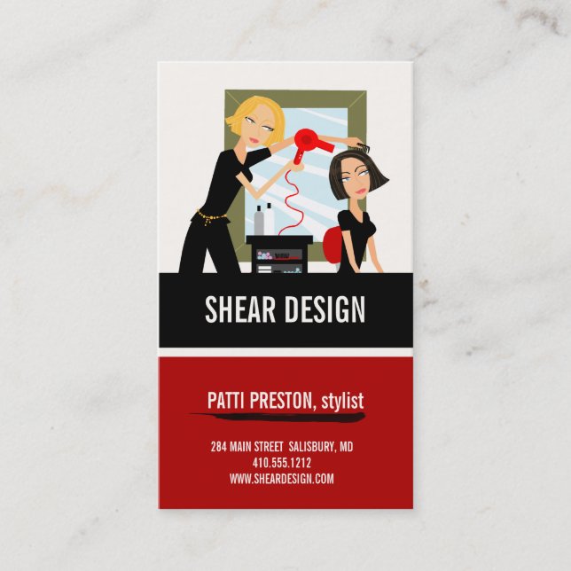 Hair Stylist Business Cards (Front)