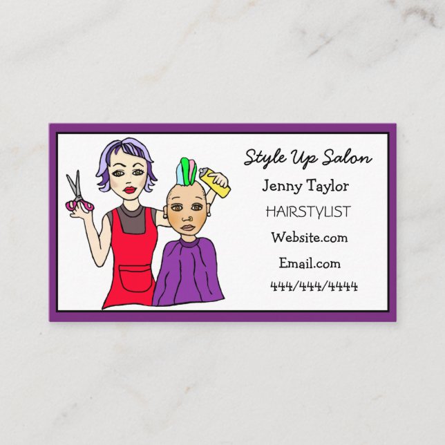 Hair Stylist Business Name Beauty Salon  Business  Business Card (Front)