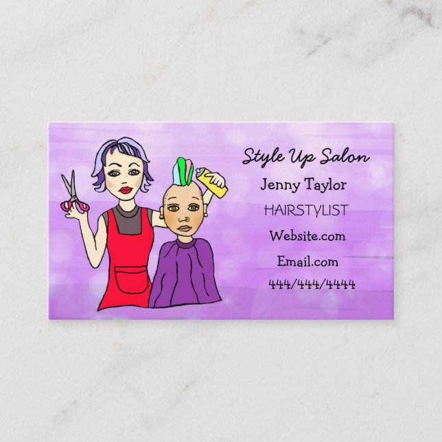 Hair Stylist Business Name Beauty Salon  Card (Front)