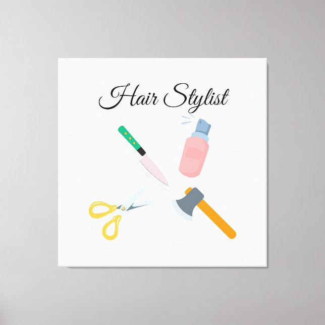 Hair stylist canvas print (Front)