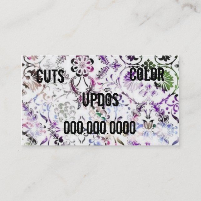 hair stylist card (Back)