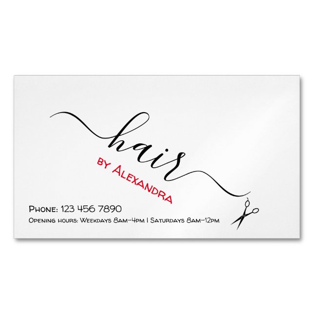 Hair Stylist Card Magnet (Front)