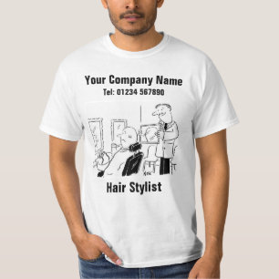 Hair Stylist Cartoon to Personalise T-Shirt