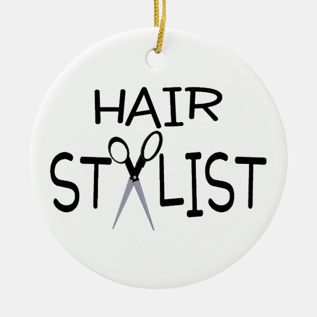 Hair Stylist Ceramic Tree Decoration (Front)