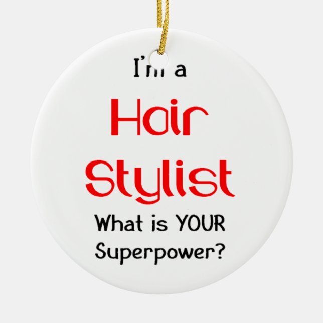 Hair stylist ceramic tree decoration (Front)