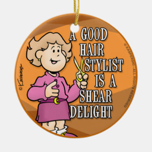 Hair Stylist Ceramic Tree Decoration