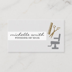 Hair Stylist Chair Comb Shears Business Card