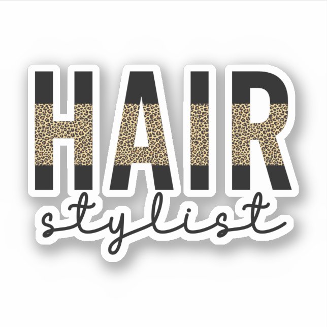 Hair Stylist Cheetah Typography Hairdresser Gift (Front)