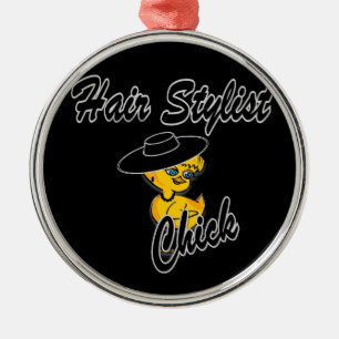 Hair Stylist Chick #4 Metal Tree Decoration