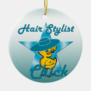 Hair Stylist Chick #7 Ceramic Tree Decoration
