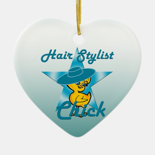 Hair Stylist Chick #7 Ceramic Tree Decoration (Front)