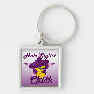 Hair Stylist Chick #9 Key Ring