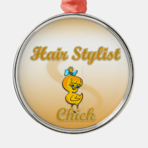 Hair Stylist Chick  Metal Tree Decoration