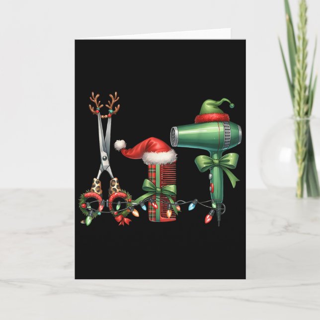Hair Stylist Christmas Hairdresser Licensed Hairas Card (Front)